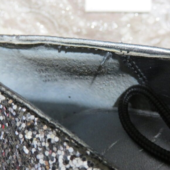 BOGO Sexy A.N.A A NEW APPROACH Silver Sparkle platform peep toe heels 9.5 - Picture 12 of 12